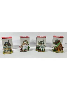 Liberty Falls Collection Set Of 4 Miniature Church of the Epiphany Post Office P